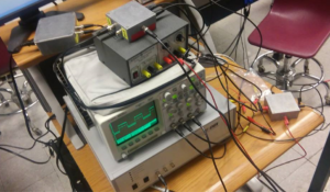 Oscilloscope, electrometer setup