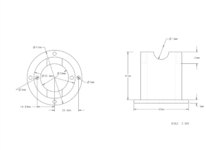 Creo 3D Model used to get accurate dimension to build the injector